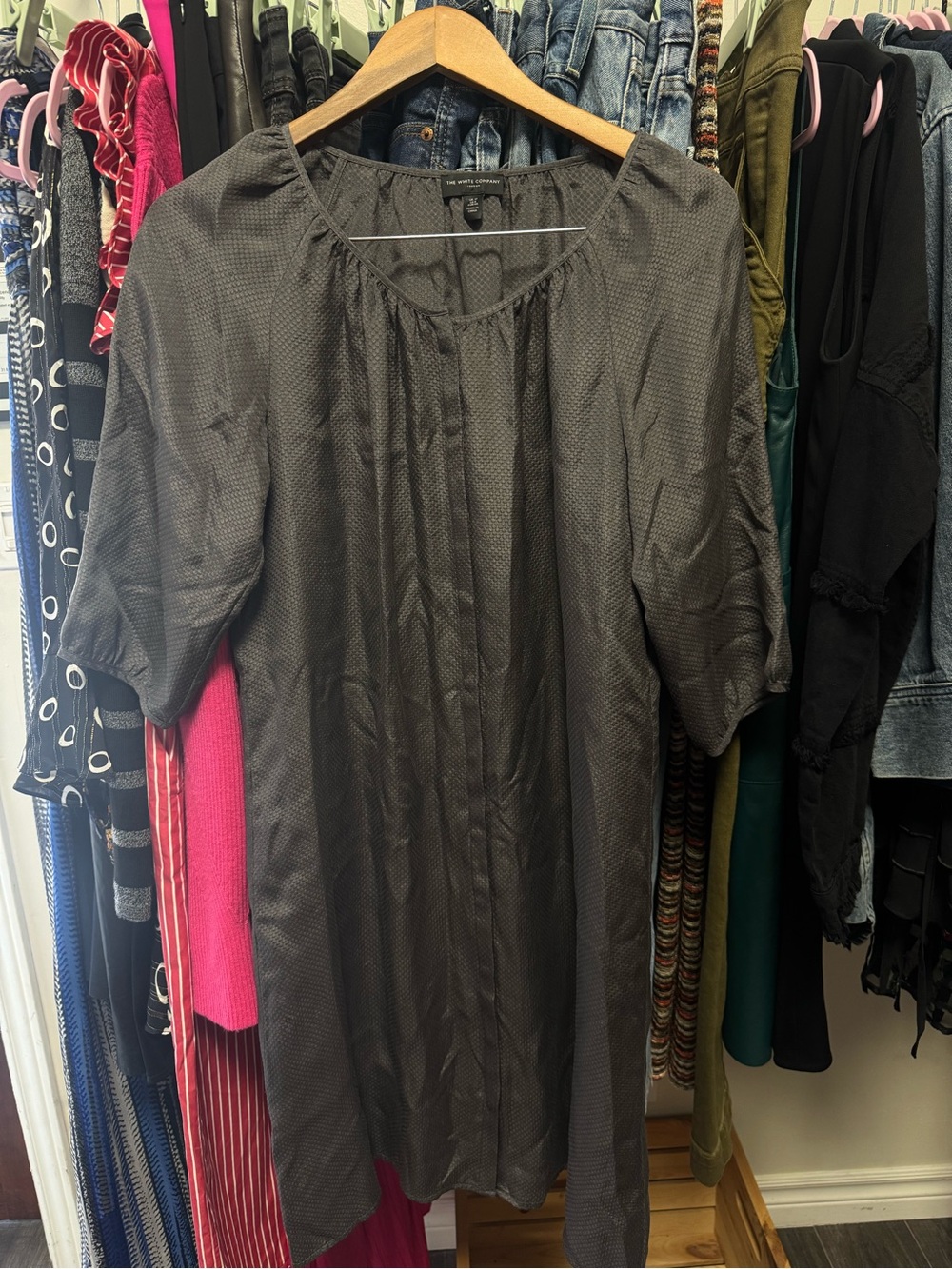 The White Company 100% Silk Charcoal Gray Women's Tunic